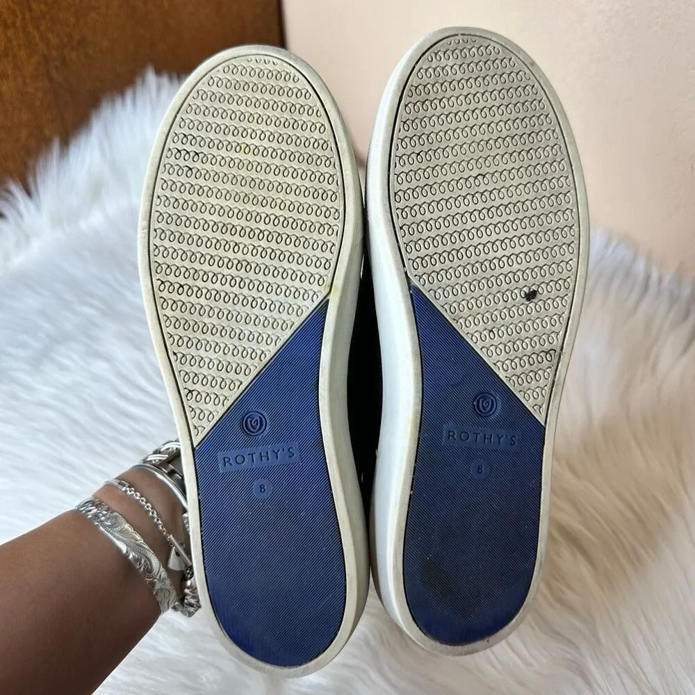 Rothy's The Original Slip On Sneakers Black Size 8